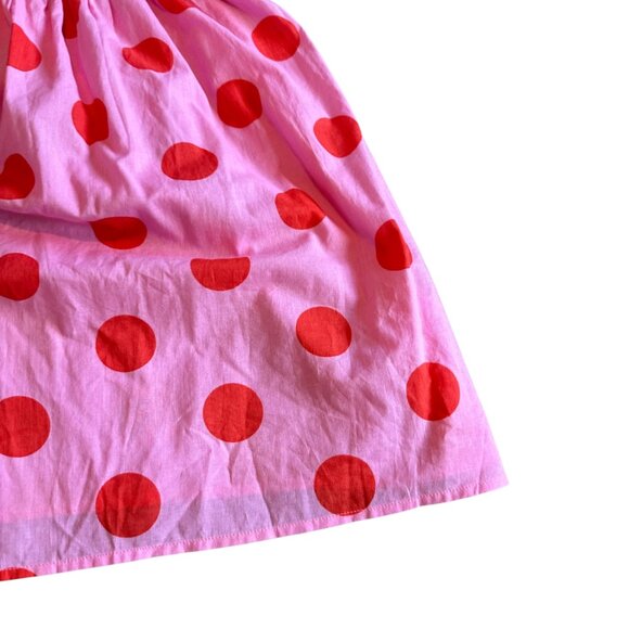 Pitusa Pink Polka Dot Babydoll Mini Dress Puff Sleeves Open Back Size Small NWT - Picture 5 of 13